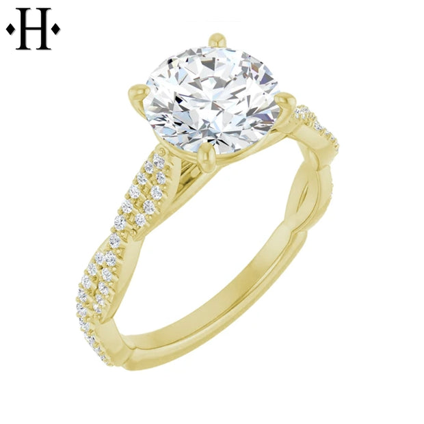 1.00ctr-3.00ctr Round Cut Lab Grown Diamond Ring