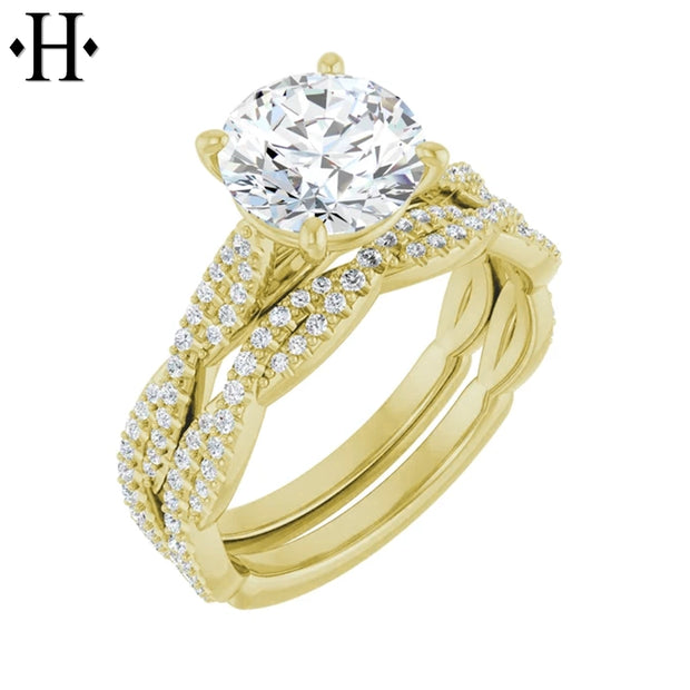 1.00ctr-3.00ctr Round Cut Lab Grown Diamond Ring