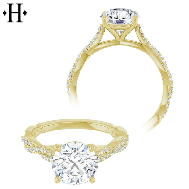 1.00ctr-3.00ctr Round Cut Lab Grown Diamond Ring