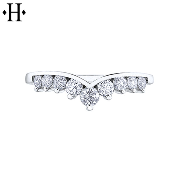 0.25cts Curved Diamond Ring 1.5mm