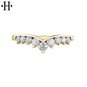 0.25cts Curved Diamond Ring 1.5mm