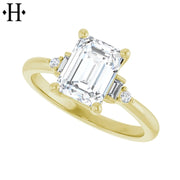 1.00ctr-3.00ctr Emerald Cut Lab Grown Diamond Ring