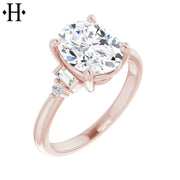 1.00ctr-3.00ctr Oval Cut Moissanite Ring