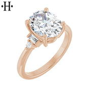 1.00ctr-3.00ctr Oval Cut Lab Grown Diamond Ring