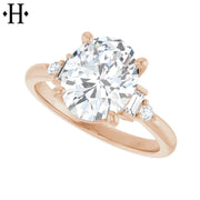 1.00ctr-3.00ctr Oval Cut Lab Grown Diamond Ring