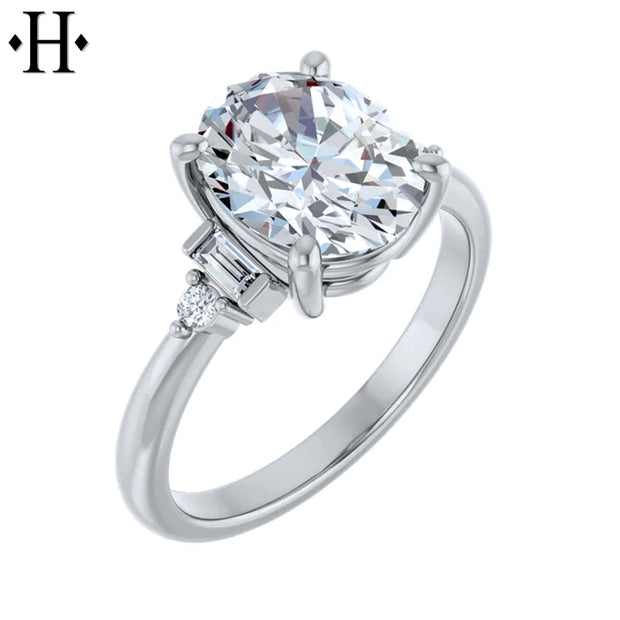 1.00ctr-3.00ctr Oval Cut Lab Grown Diamond Ring