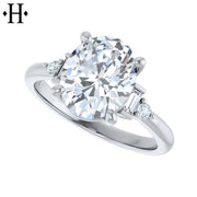 1.00ctr-3.00ctr Oval Cut Lab Grown Diamond Ring