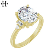 1.00ctr-3.00ctr Oval Cut Lab Grown Diamond Ring