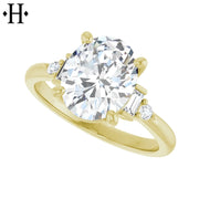 1.00ctr-3.00ctr Oval Cut Lab Grown Diamond Ring