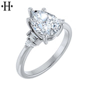 1.00ctr-3.00ctr Pear Cut Lab Grown Diamond Ring