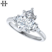 1.00ctr-3.00ctr Pear Cut Lab Grown Diamond Ring