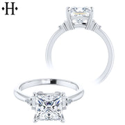 1.00ctr-3.00ctr Princess Cut Lab Grown Diamond Ring