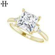 1.00ctr-3.00ctr Princess Cut Lab Grown Diamond Ring