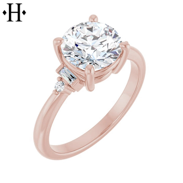 1.00ctr-3.00ctr Round Cut Moissanite Ring