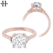 1.00ctr-3.00ctr Round Cut Moissanite Ring