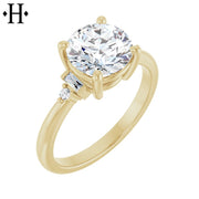 1.00ctr-2.00ctr Round Cut Moissanite Customizable Ring