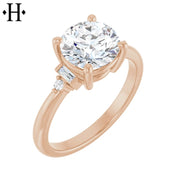 1.00ctr-3.00ctr Round Cut Lab Grown Diamond Ring