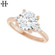 1.00ctr-3.00ctr Round Cut Lab Grown Diamond Ring