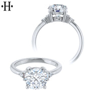 1.00ctr-3.00ctr Round Cut Lab Grown Diamond Ring