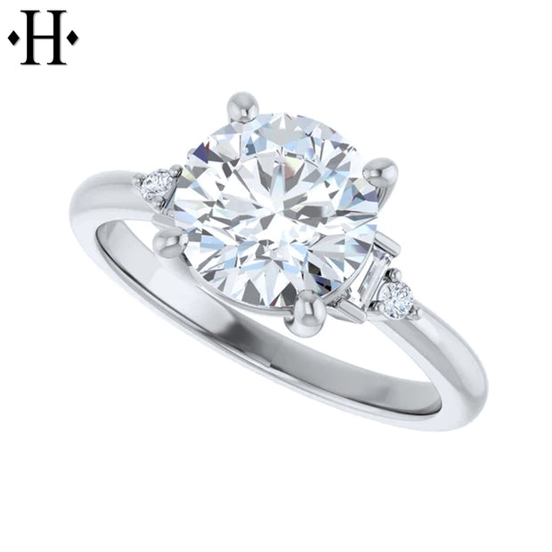 1.00ctr-3.00ctr Round Cut Lab Grown Diamond Ring