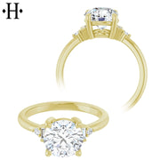 1.00ctr-3.00ctr Round Cut Lab Grown Diamond Ring