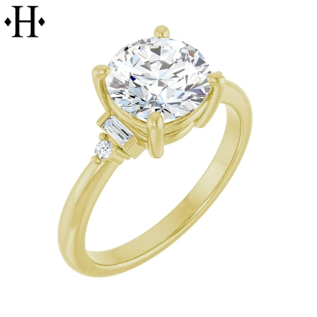 1.00ctr-3.00ctr Round Cut Lab Grown Diamond Ring