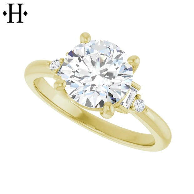 1.00ctr-3.00ctr Round Cut Lab Grown Diamond Ring