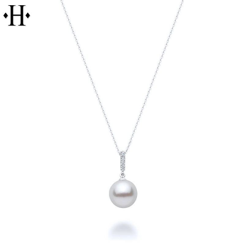 Cultured Pearl & Diamond Necklace