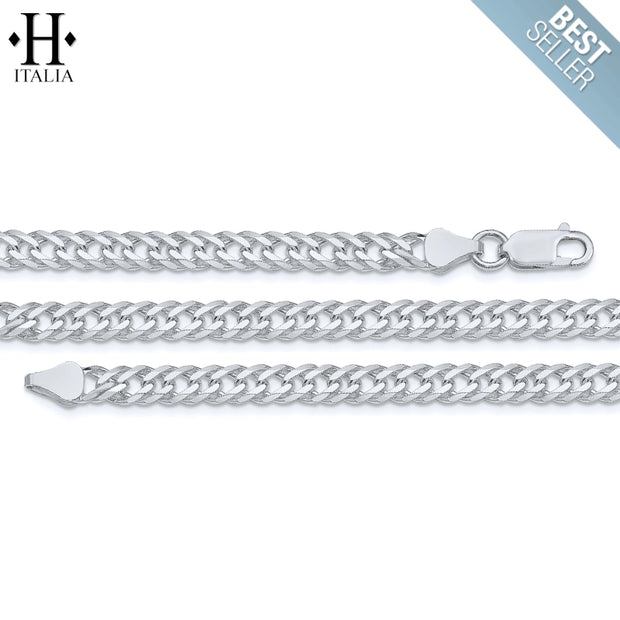 Sterling Silver 5.25mm Italian Solid Double Curb Necklace