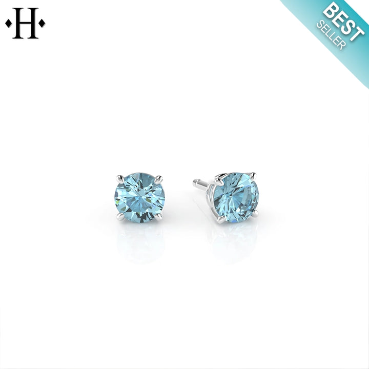 Genuine Swiss Blue Topaz Earrings