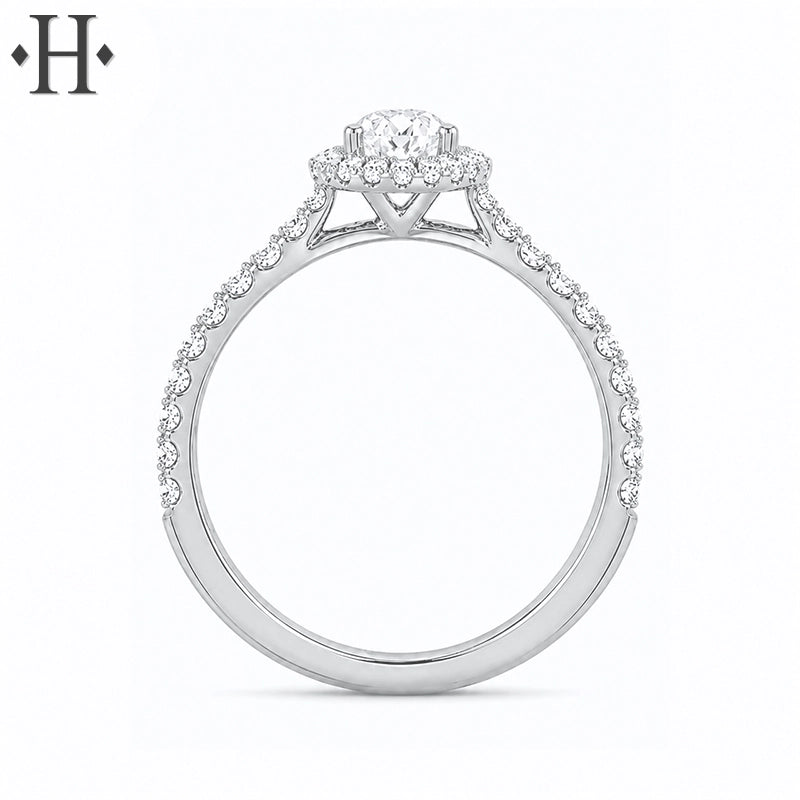 0.84ctw Pear Cut Lab Grown Diamond Ring