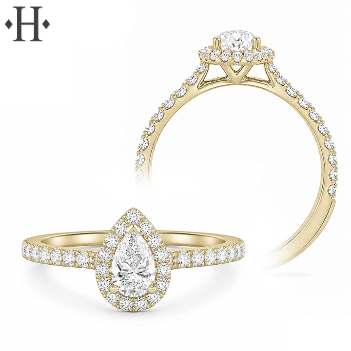 1.05ctw Pear Cut Lab Grown Diamond Ring