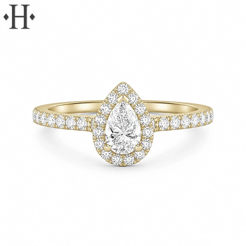 1.05ctw Pear Cut Lab Grown Diamond Ring