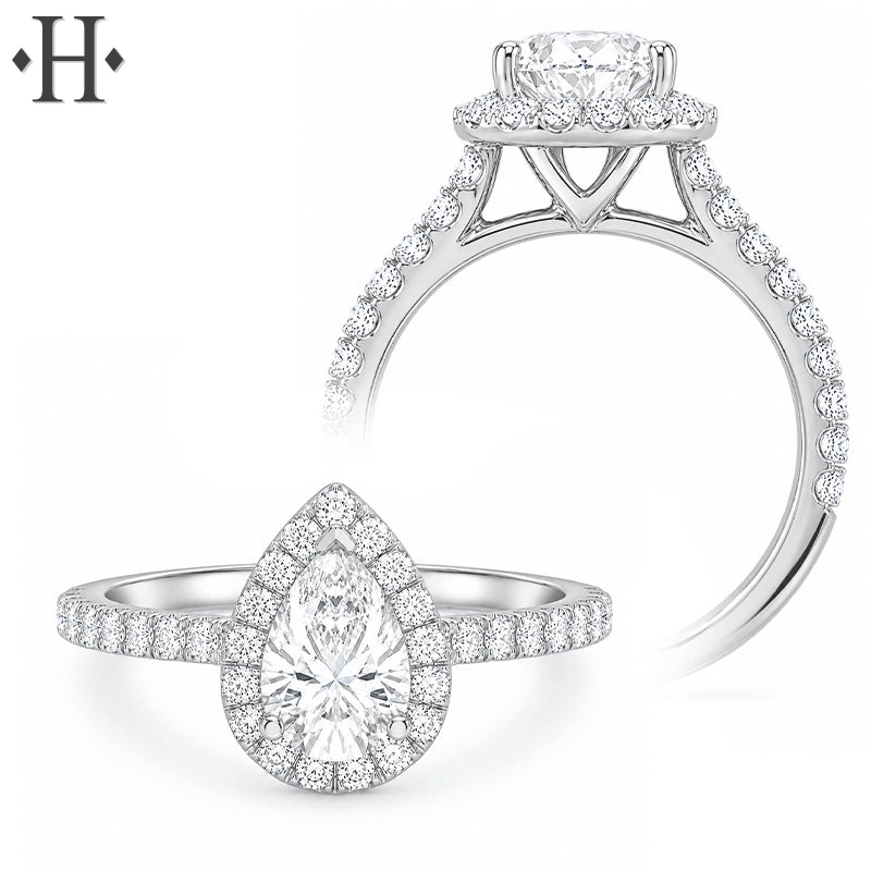 1.37ctw Pear Cut Lab Grown Diamond Ring