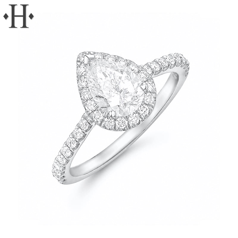 1.37ctw Pear Cut Lab Grown Diamond Ring