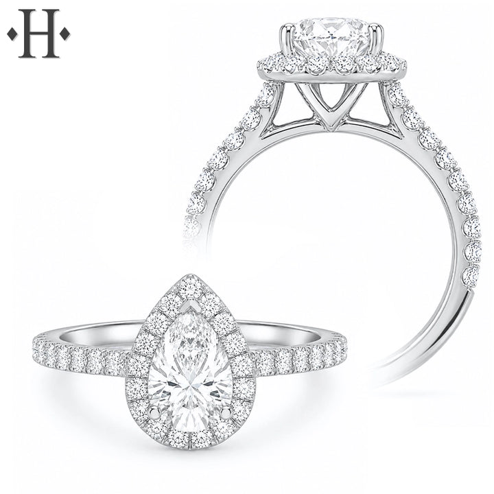 1.37ctw Pear Cut Lab Grown Diamond Ring