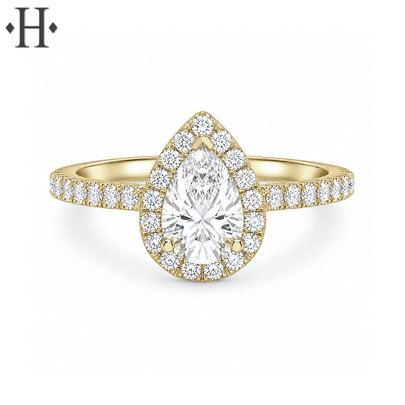 1.37ctw Pear Cut Lab Grown Diamond Ring