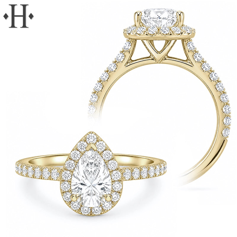 1.37ctw Pear Cut Lab Grown Diamond Ring