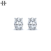 1.00cts Oval Cut Lab Grown Diamond Earrings