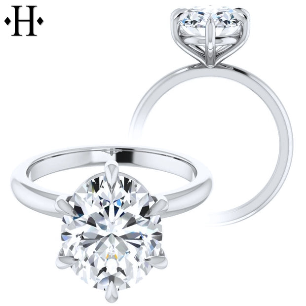 1.00ctr-3.00ctr Oval Cut Diamond Customizable Ring