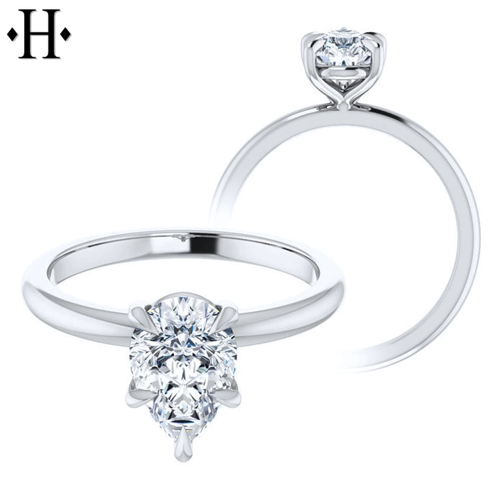 1.00ctr-3.00ctr Pear Cut Diamond Customizable Ring