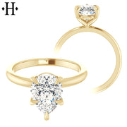 1.00ctr-3.00ctr Pear Cut Diamond Customizable Ring