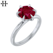 1.00ctr-2.00ctr Round Cut Lab Grown Ruby Customizable Ring