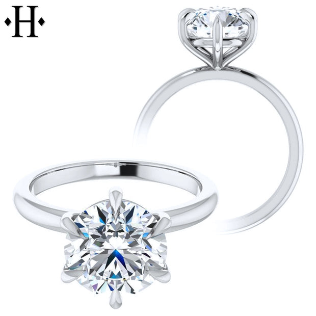1.00ctr-3.00ctr Round Cut Diamond Customizable Ring
