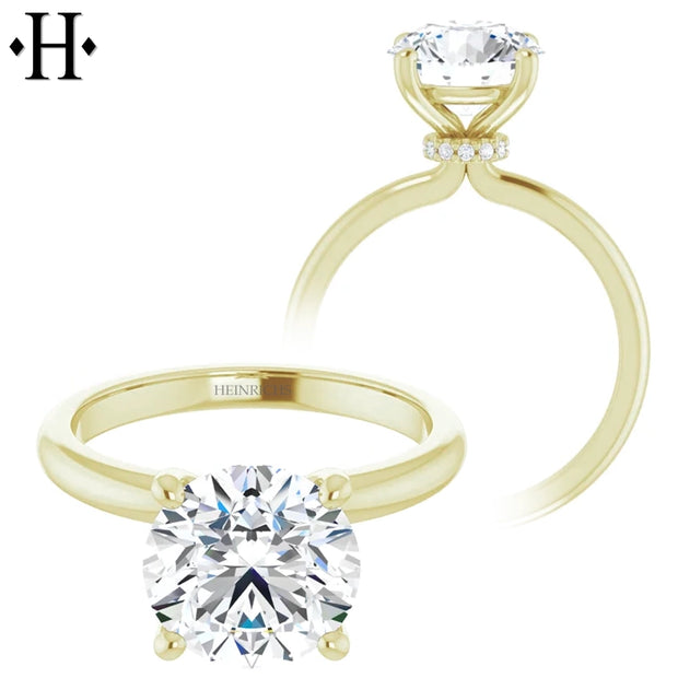 0.75ctr-3.00ctr Round Cut Diamond Customizable Ring