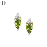 10kt Genuine Peridot & Diamond Earring Essentials