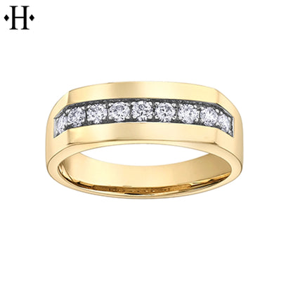0.50cts Diamond Solid Gold Ring 7mm