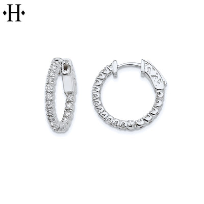 1.00cts Inside-Out Lab Grown Diamond Locking Hoop Earrings