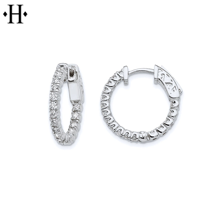 1.00cts Inside-Out Lab Grown Diamond Locking Hoop Earrings