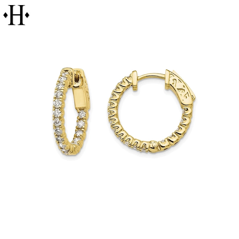 1.00cts Inside-Out Lab Grown Diamond Locking Hoop Earrings